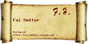 Fai Hektor névjegykártya